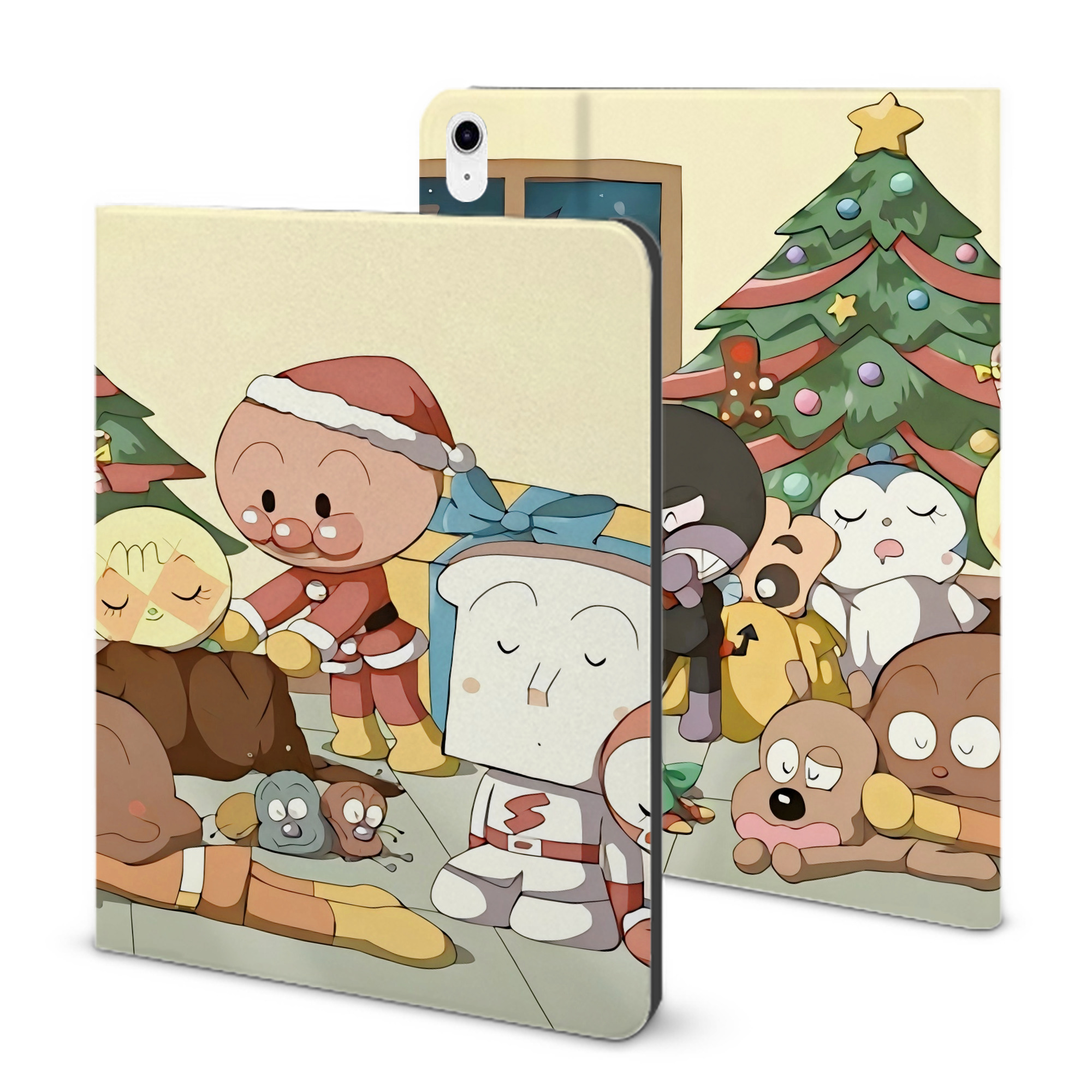 （画像用） アンパンマン Anpanman IPad ケース ブック型 PUレザー TPU 耐衝撃 軽量 薄型 ペン収納なし 全面保護 IPad 各モデル対応